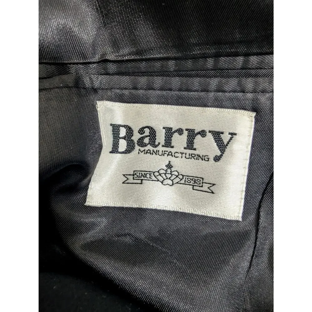 BARRY! LUXE BLACK SATIN LAPEL, ONE BUTTON FRONT TUXEDO JACKET! SIZE 38R